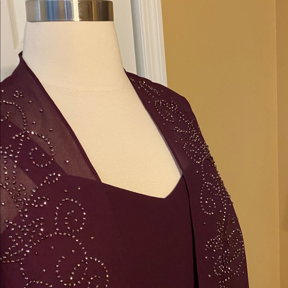 R&M Richards Evening Gown in Eggplant - Sz 14W